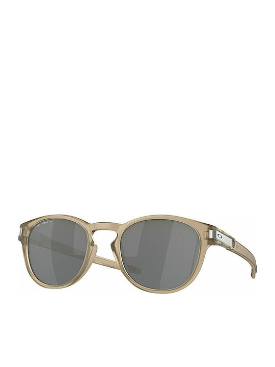 Oakley Latch Men's Sunglasses with Beige Plastic Frame and Gray Lens