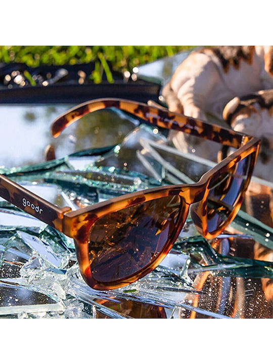 Goodr Bosley's Basset Hound Dreams Unisex Sunglasses with Brown Plastic Frame and Black Lens