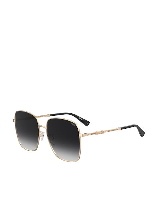 Moschino Sunglasses with Gold Metal Frame and Gray Gradient Lens MOS 133/G/S 000/9O