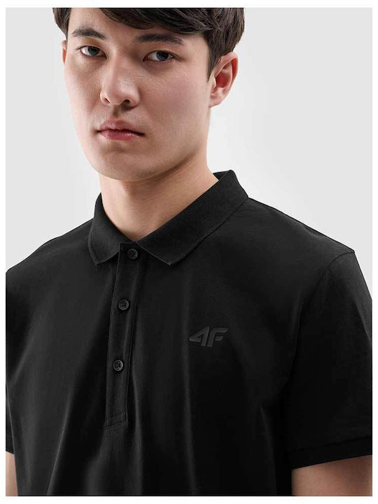 Polo Kurzarm Herrenbluse Schwarz