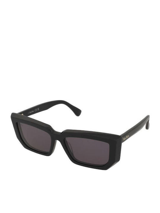 Max Mara Unisex Sunglasses with Black Plastic Frame and Black Lens MM 0126 01A