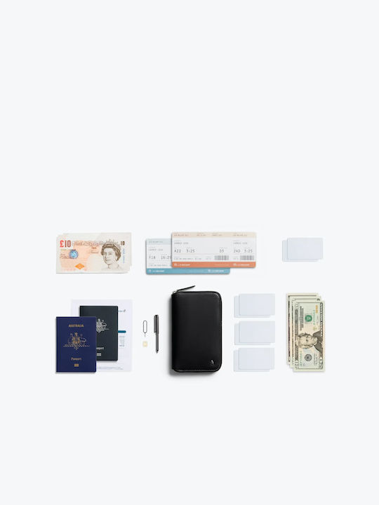 Folio Δερμάτινο Ανδρικό Πορτοφόλι Ταξιδίου με RFID Μαύρο