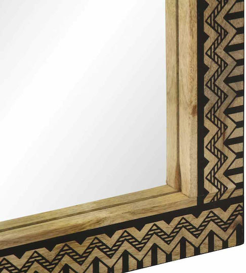 vidaXL Καθρέπτης Μπάνιου από Μασίφ Ξύλο 50x70cm Μαύρος