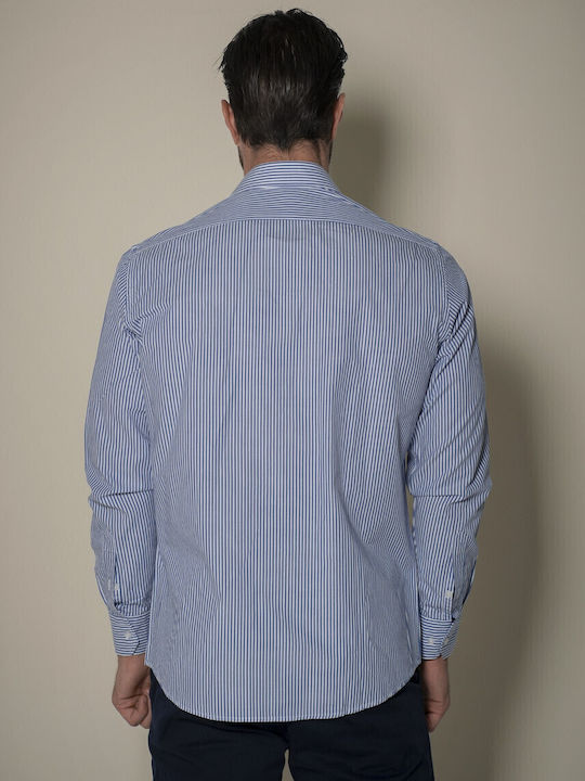 Langärmlig Baumwolle Hemd Blue