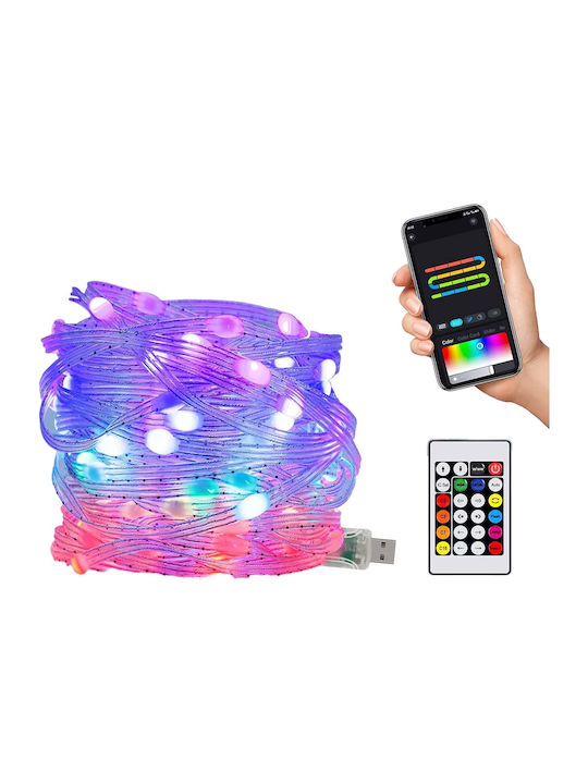 100 Lămpițe LED 10m. Multicolore USB tip Șir 1buc