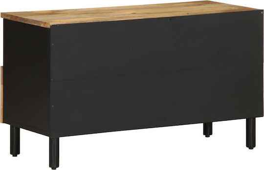 TV Stand Made of Solid Wood Black M80xD33.5xH46cm