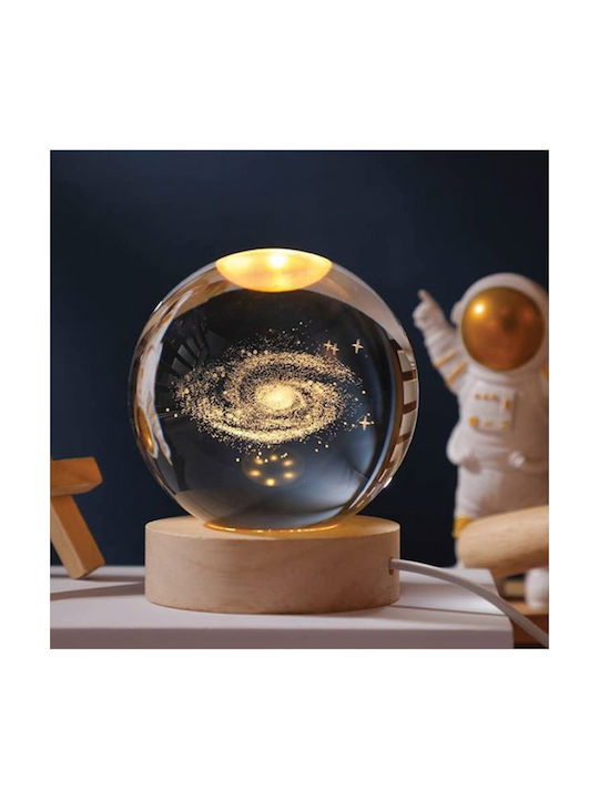 Decorative Lamp with Galaxy Design LED Warm White Crystal Ball 7.5x7.5cm