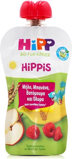 Hipp Fruit-Vegetable Puree Hippis Sport with Flavor Apple, Banana, Blackberry and Cereals No Added Sugar 100gr for 12+ Months