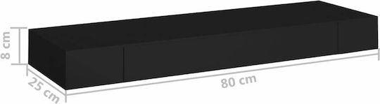 Black Wall Shelf 80x25x8cm