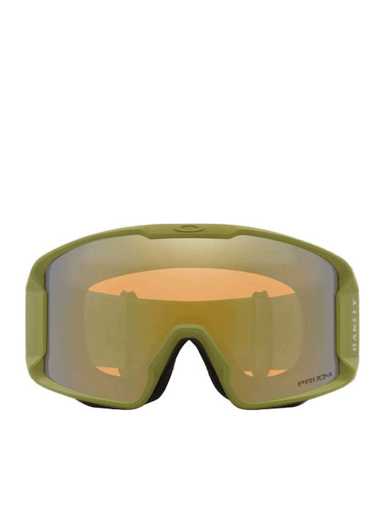 Oakley Line Miner L Μάσκα Σκι & Snowboard Ενηλίκων Πράσινη με Φακό σε Πράσινο Χρώμα