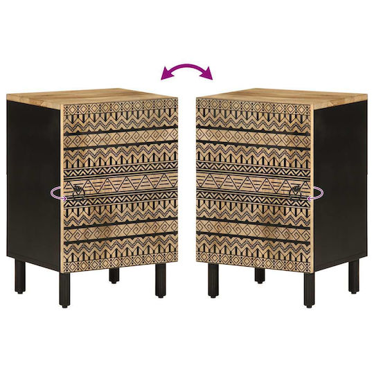 vidaXL Holz Badezimmerschrank B38xT33.5xH58cm Schwarz