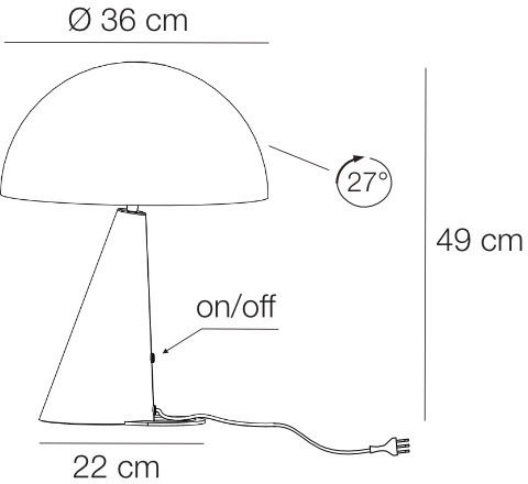 Elesi Metal Table Lamp for Socket E27 with Pink Shade and Base