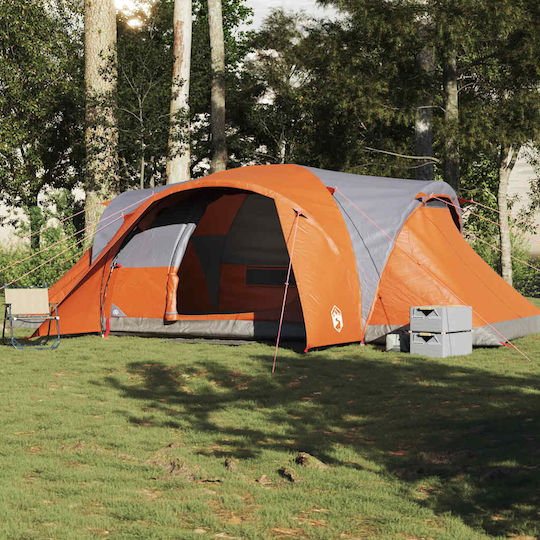 vidaXL Camping Tent Gray for 6 People 494x370x190cm Grey/Orange