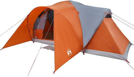 vidaXL Camping Tent Tunnel Gray 3 Seasons for 6 People 494x370x190cm Grey/Orange