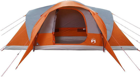 vidaXL Camping Tent Tunnel Gray 3 Seasons for 6 People 494x370x190cm Grey/Orange