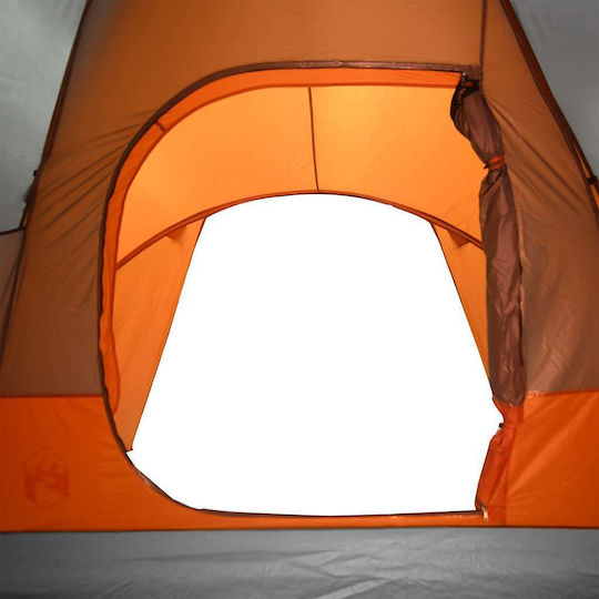vidaXL Camping Tent Tunnel Gray 3 Seasons for 6 People 494x370x190cm Grey/Orange