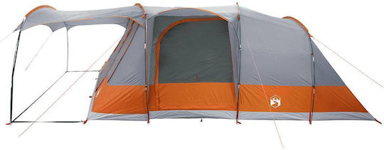 vidaXL Σκηνή Camping Τούνελ Γκρι για 5 Άτομα 595x330x203εκ. Γκρι/Πορτοκαλί