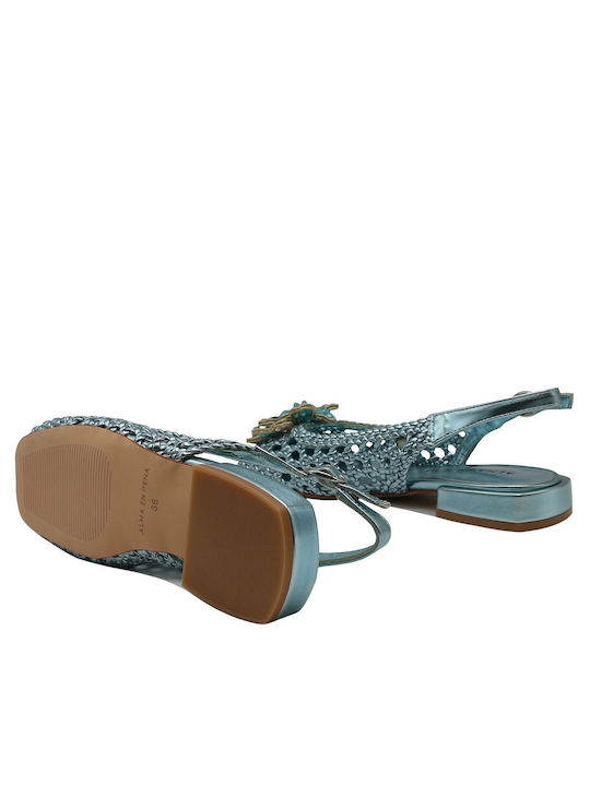 Alma en Pena Women's Flat Sandals in Light Blue Color