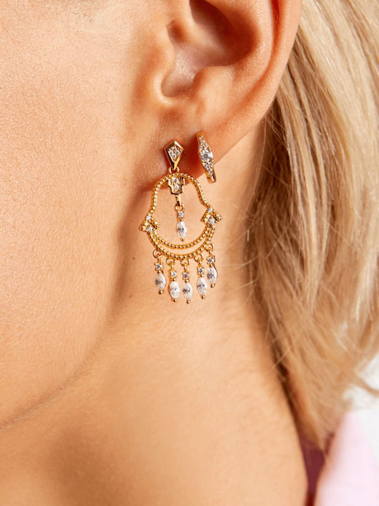 Mya-Bay Earrings made of Silver Gold Plated with Stones