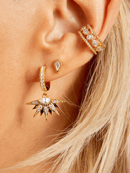Mya-Bay Earrings made of Silver Gold Plated with Stones