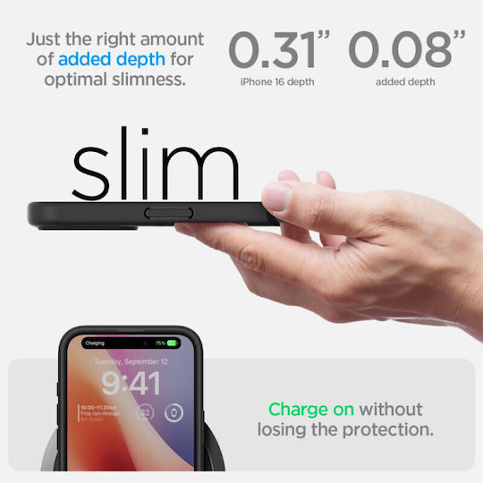Spigen Ultra Hybrid Back Cover Plastic 2mm Frost Black (iPhone 16)