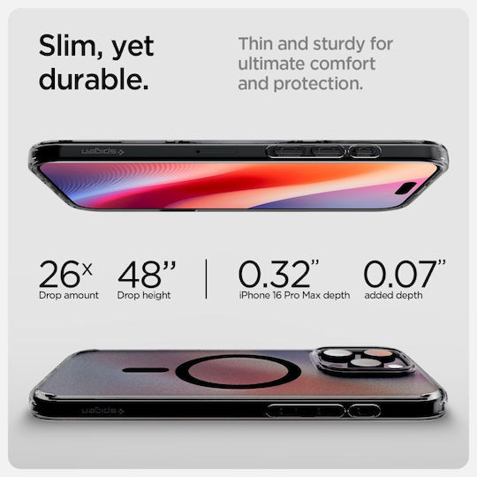 Spigen Ultra Hybrid Back Cover Plastic 2mm Black (iPhone 16 Pro Max)
