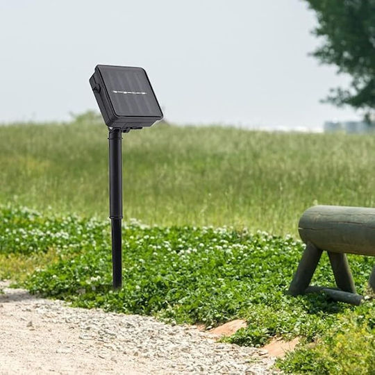 Ghirlandă Solară 20 LED RGB IP44 4.85m Cablu Negru