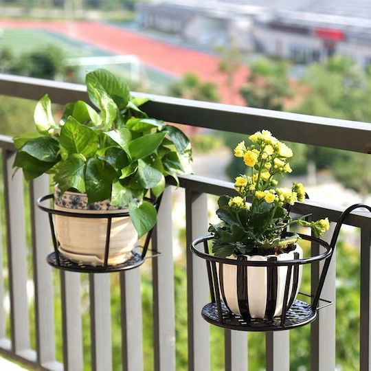 Donica Balcony Planter Hanging Metal Frame Black 22cm