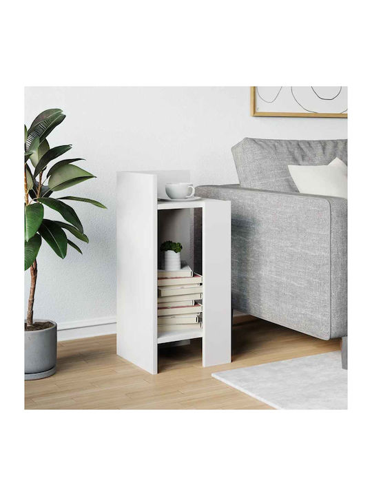 Rectangular Side Table Wooden White L25.5xW27xH60cm.