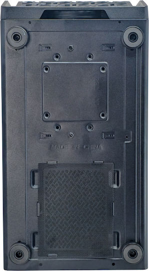 Powertech PT-1309 Gaming Midi-Turm Computergehäuse mit Seitenfenster und RGB-Beleuchtung Schwarz