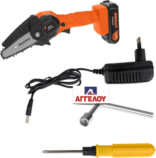 Krausmann Pruning Battery Chainsaw 1x2Ah 21V 0.685kg with Blade 10cm