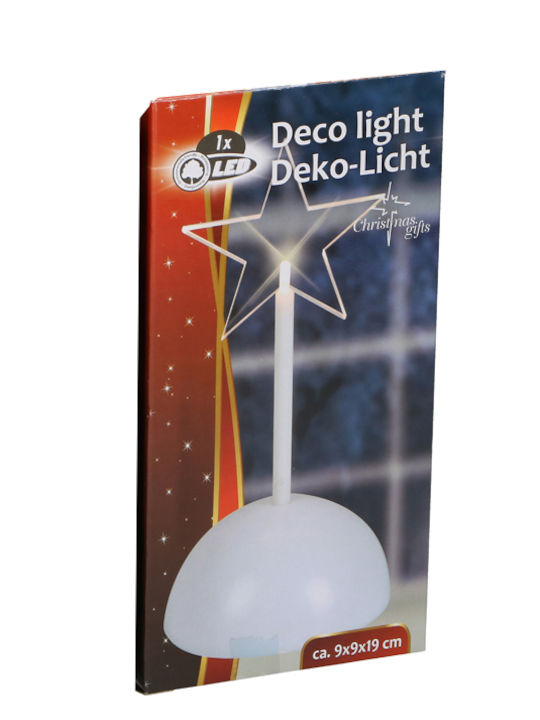 Plastic Christmas Decorative Desktop Star 9x9x19cm Transparent LED on Base
