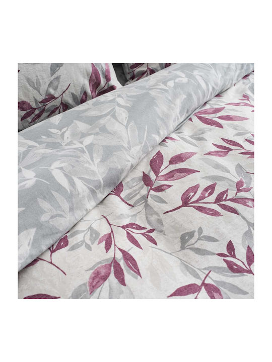 Vesta Home Σετ Παπλωματοθήκη Βαμβακερή 170x240cm Μονή με Μαξιλαροθήκη Aspa Μωβ