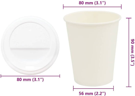 vidaXL Ποτήρι μιας Χρήσης Χάρτινo Καφέ 240ml 1000τμχ