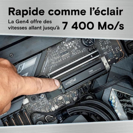 Crucial T500 SSD 2TB τύπου M.2 με σύνδεση PCI Express 4.0 και Ψύκτρα (PS5 Compatible) CT2000T500SSD5