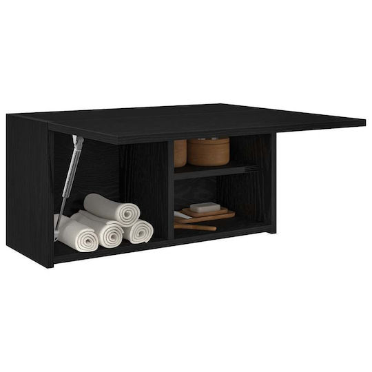 vidaXL Ντουλάπι Μπάνιου 60x25x30cm Μαύρο