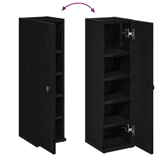 vidaXL Badezimmerschrank B20.5xT22xH72cm Schwarz