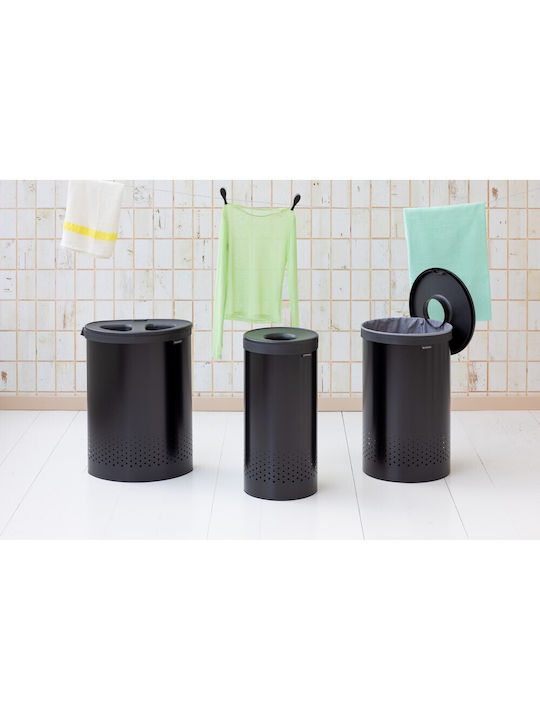 Brabantia Wäschekorb Kunststoff 55lt mit Deckel Schwarze