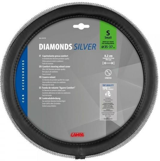 Lampa Car Steering Wheel Cover with Diameter 35-39cm made of Leatherette Silver