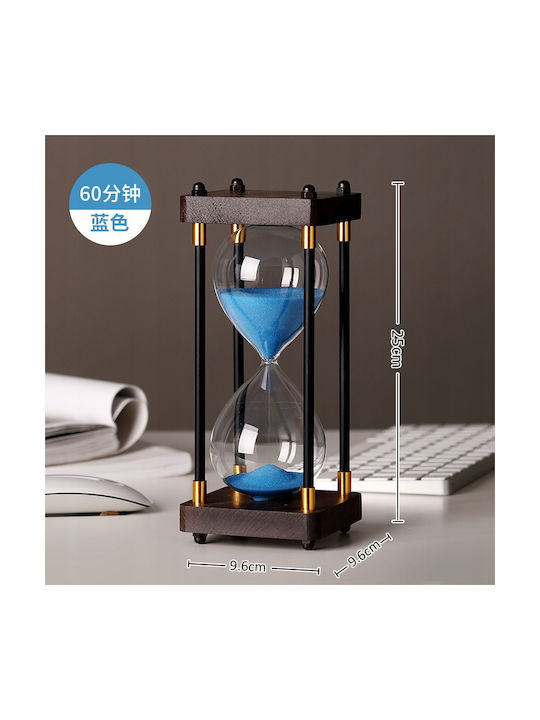 Office Hourglass Decoration from Wood 25x10x25cm in Blue color