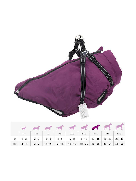 vidaXL Purple Fleece / Waterproof Dog Coat