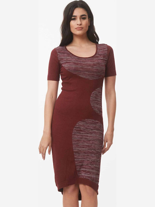 Midi Damenkleid Burgundisch