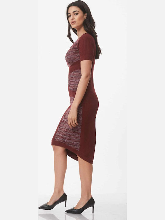 Midi Damenkleid Burgundisch