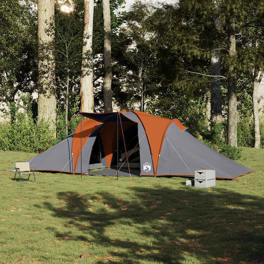 vidaXL Camping Tent Gray 3 Seasons for 6 People