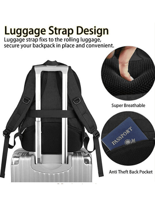 Matein Waterproof Backpack Backpack for 17.3" Laptop Black 1035(17,3)μαύρο