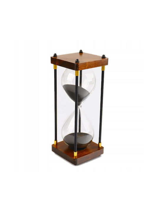 Office Hourglass Decoration from Glass 25x10x25cm in Black color