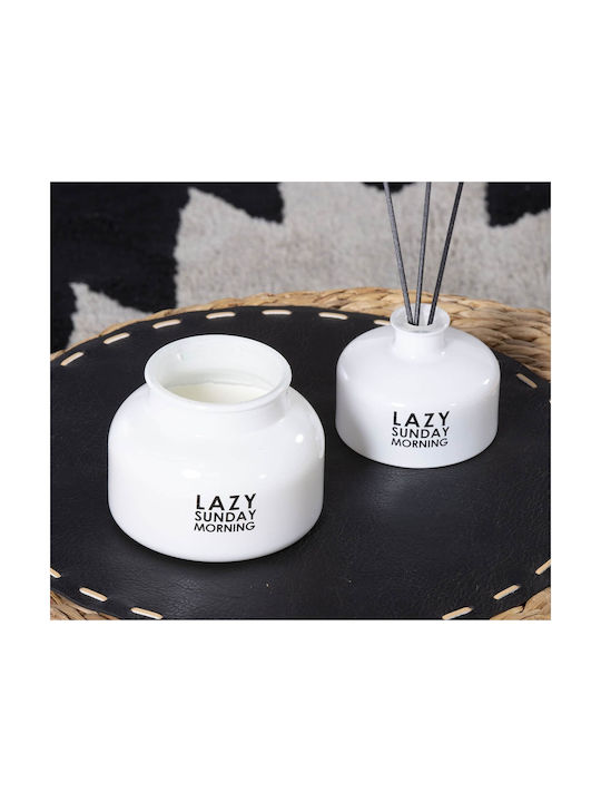 Nef-Nef Homeware Αρωματικό Κερί Lazy Sunday Morning σε Βάζο Λευκό 425gr