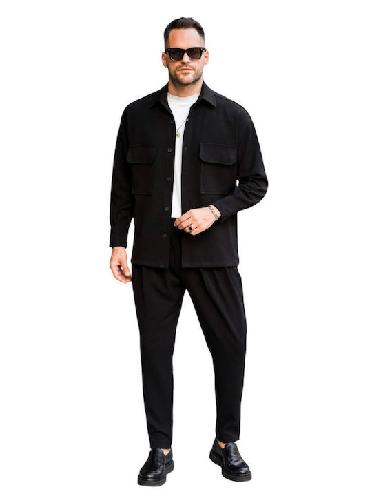 Overshirt Mânecă Lungă Negru