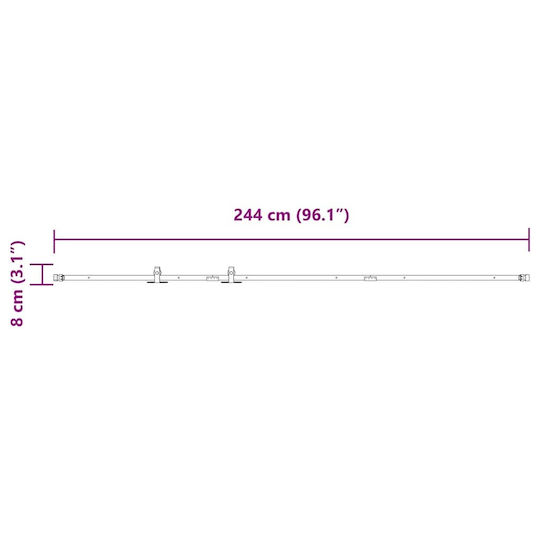 Büro-Schiebetür-Set 244 cm Kohlenstoffstahl