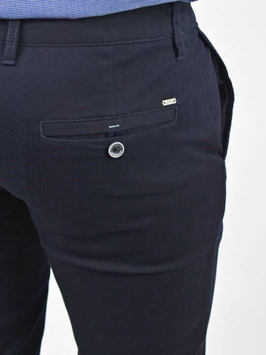 Pantaloni Bărbați Chino Slim Fit Albastru Închis
